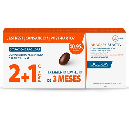 Ducray Anacaps Reactiv concentrado 30 Cápsulas TRIPLO